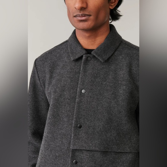 COS Boiled Wool Jacket, Grey, Small - Picture 5 of 10
